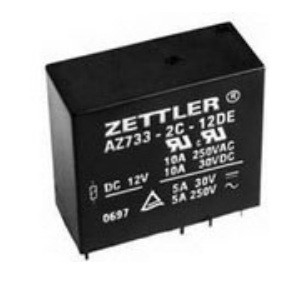 AZ733-2C-12D ZETTLER Elektryczny przekaźnik mechaniczny DPDT 10A 12VDC 650Ohm przez otwór